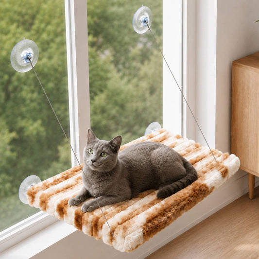 Gato descansando sobre hamaca premium para ventana MICHIMANIA