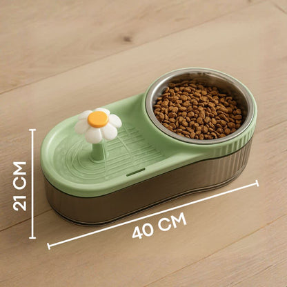 Fuente de Agua y Plato de Metal