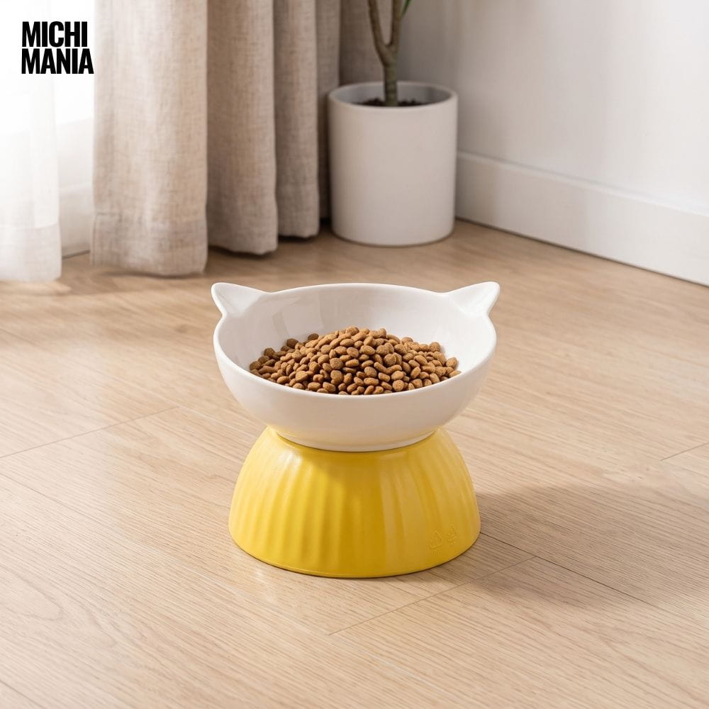 Comedero Elevado de Cerámica para Gatos