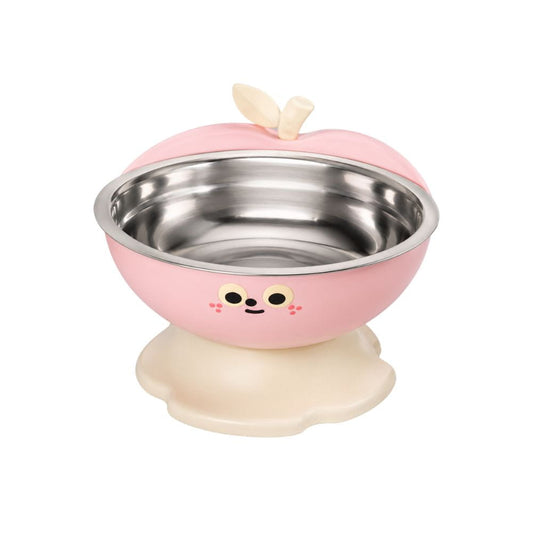 Comedero Elevado de Acero Diseño Manzana para Gatos