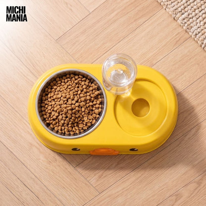 Comedero con Bebedero Automático de Pato para Gatos