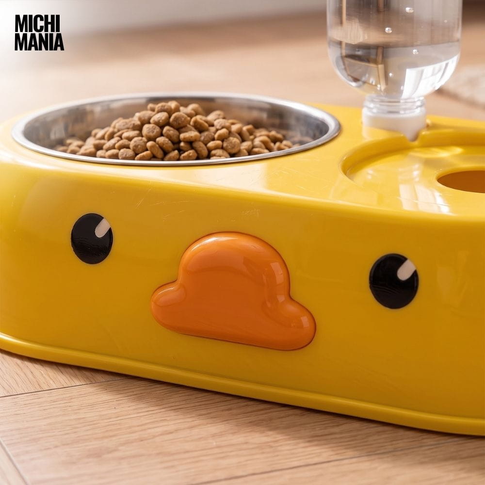Comedero con Bebedero Automático de Pato para Gatos