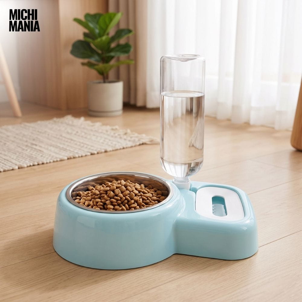 Comedero con Bebedero Automático para Gatos
