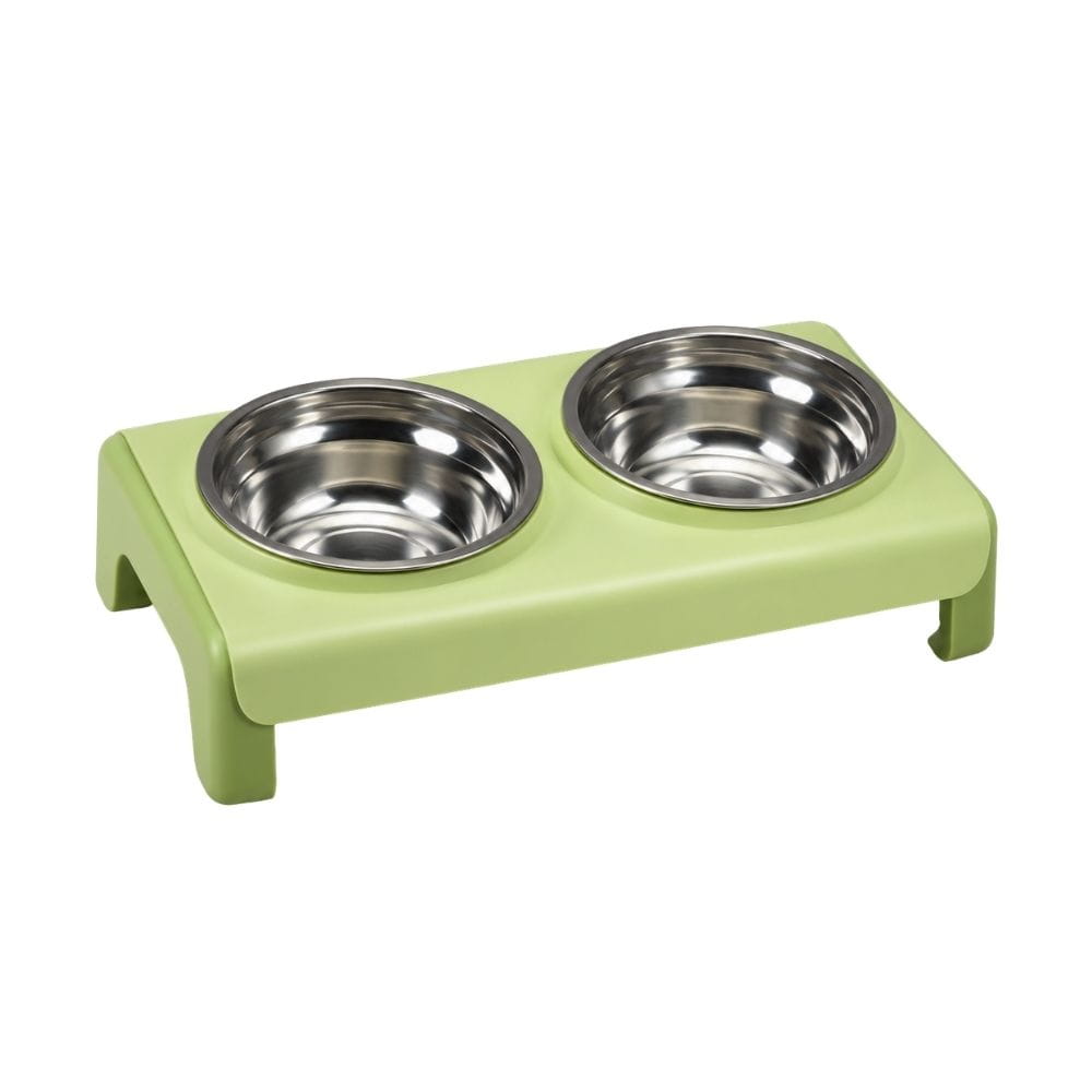 Comedero Elevado Doble de Acero Inoxidable para Gatos