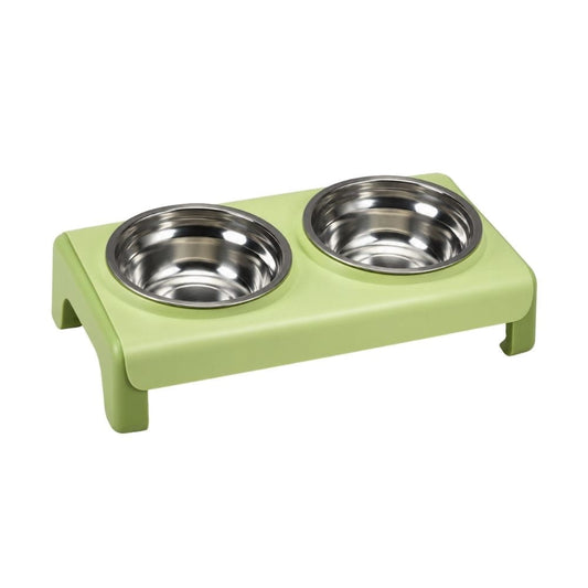 Comedero Elevado Doble de Acero Inoxidable para Gatos
