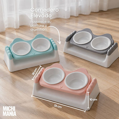 Combo Ritual: Comedero Elevado y Dispensador de Agua para Gatos