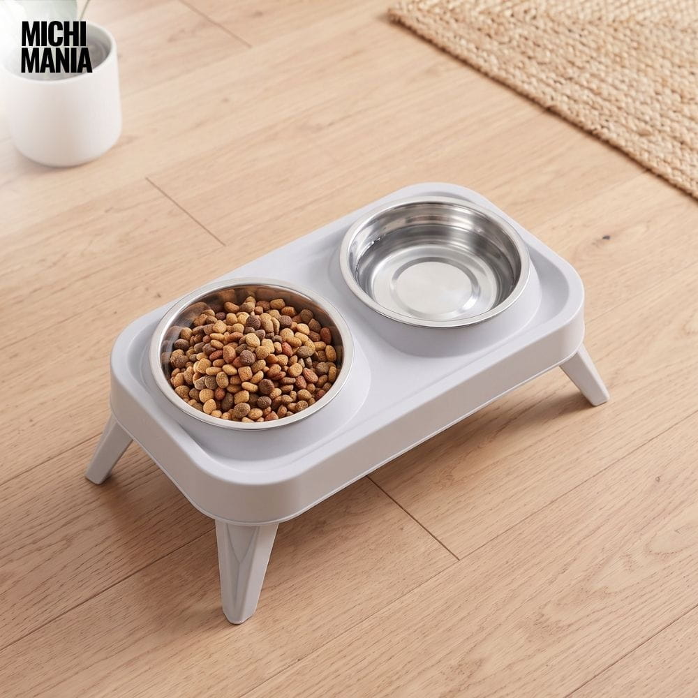 Comedero Elevado Doble con Patas para Gatos