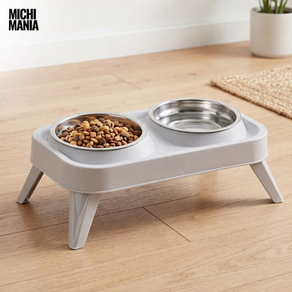 Comedero Elevado Doble con Patas para Gatos