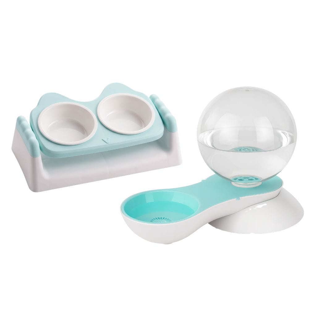 Combo Ritual: Comedero Elevado y Dispensador de Agua para Gatos