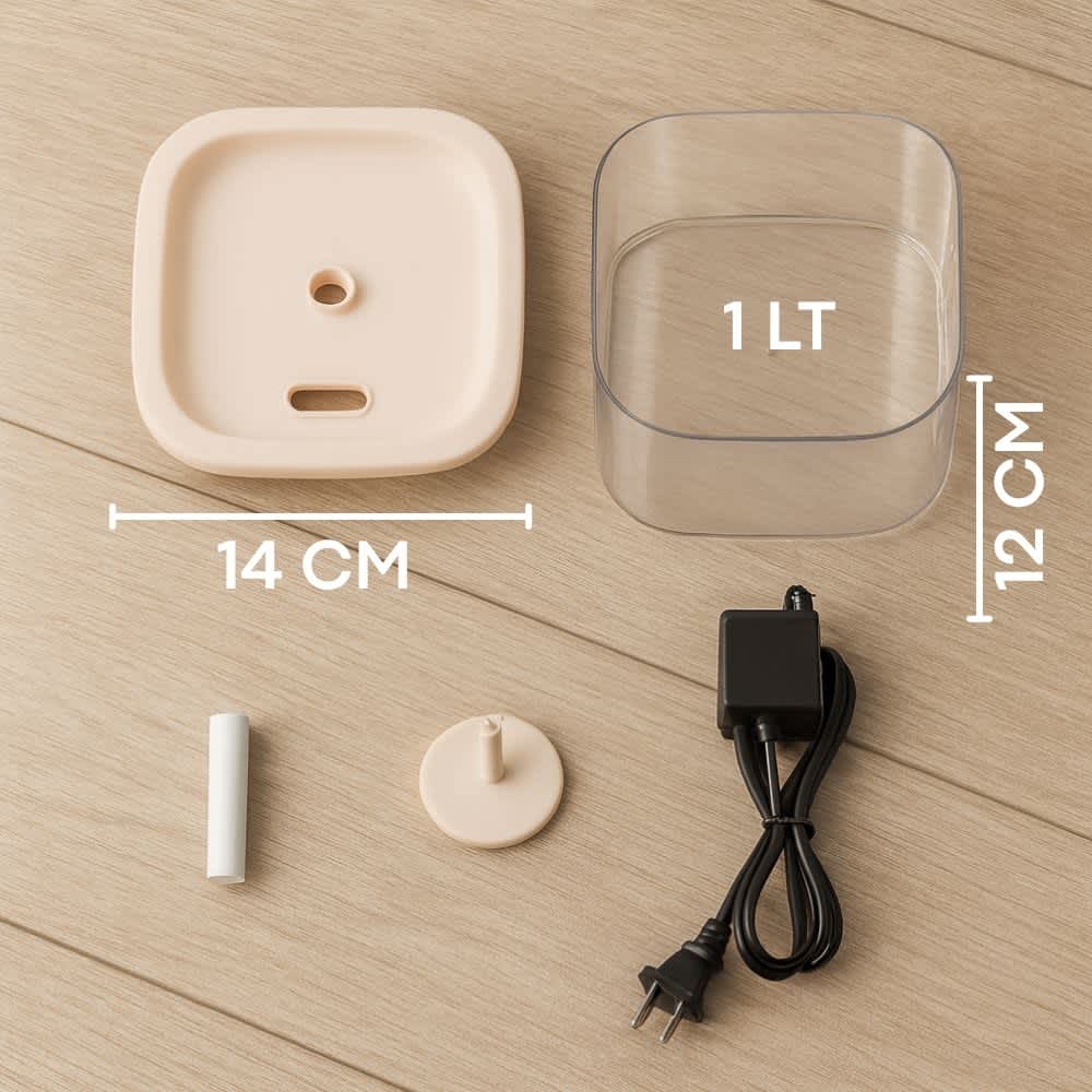 Partes de fuente de agua para gatos con medidas de 14 x 12 cm y capacidad de 1 litro