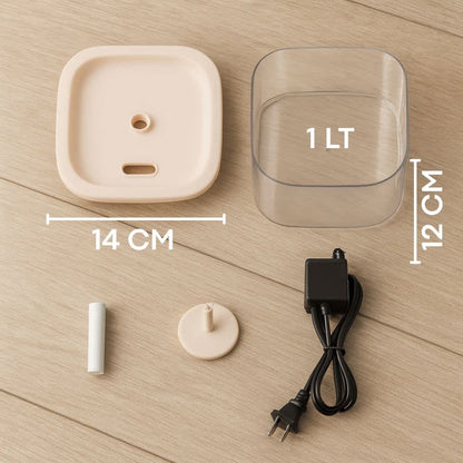 Partes de fuente de agua para gatos con medidas de 14 x 12 cm y capacidad de 1 litro