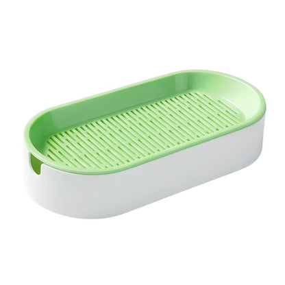 Matera para pasto gatuno color verde con diseño doble bandeja para germinar semillas
